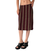 90s Slinky Polka Dot Midi Skirt (M)