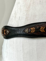 Western leather belt for