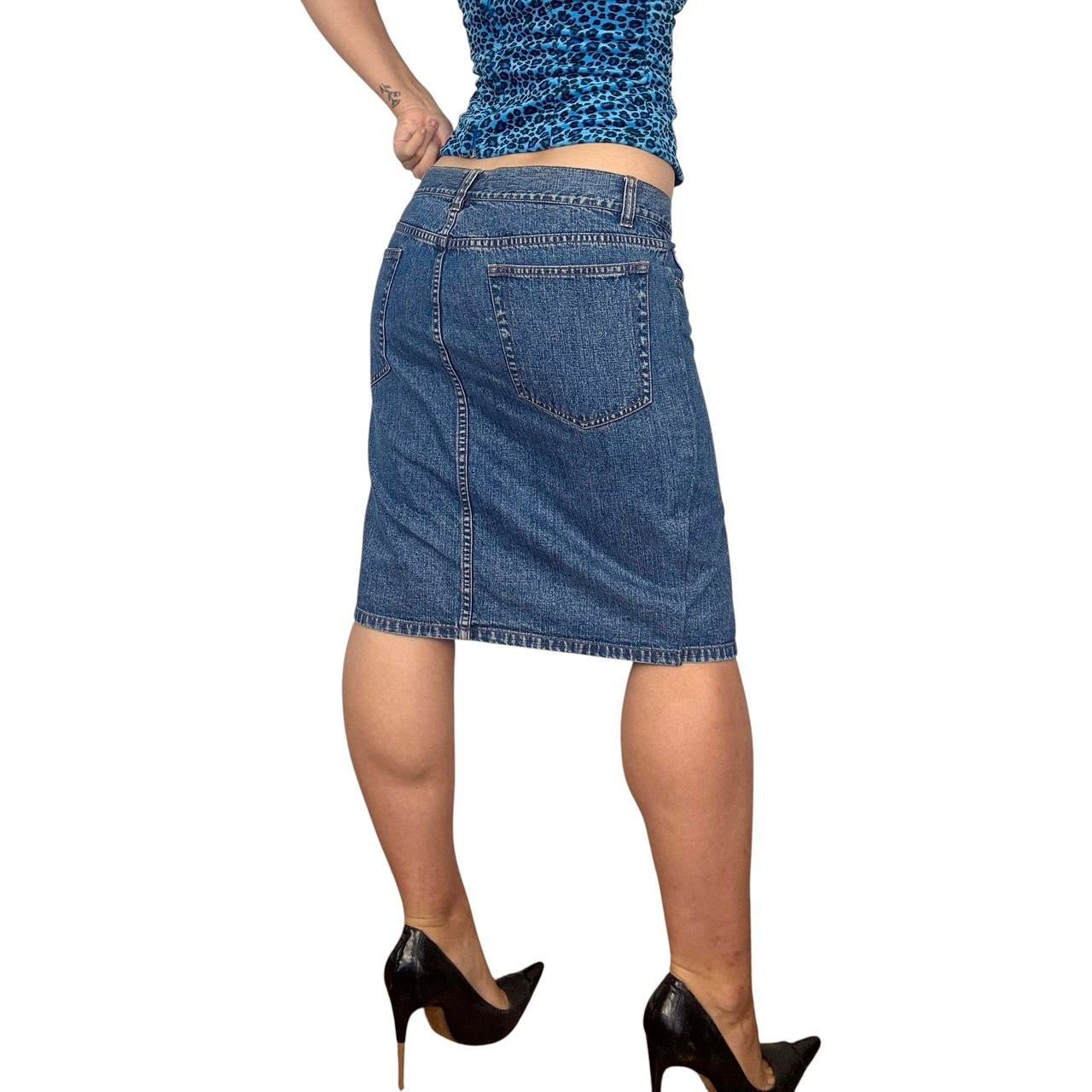 90s Calvin Klein Denim Zipper Skirt (M)