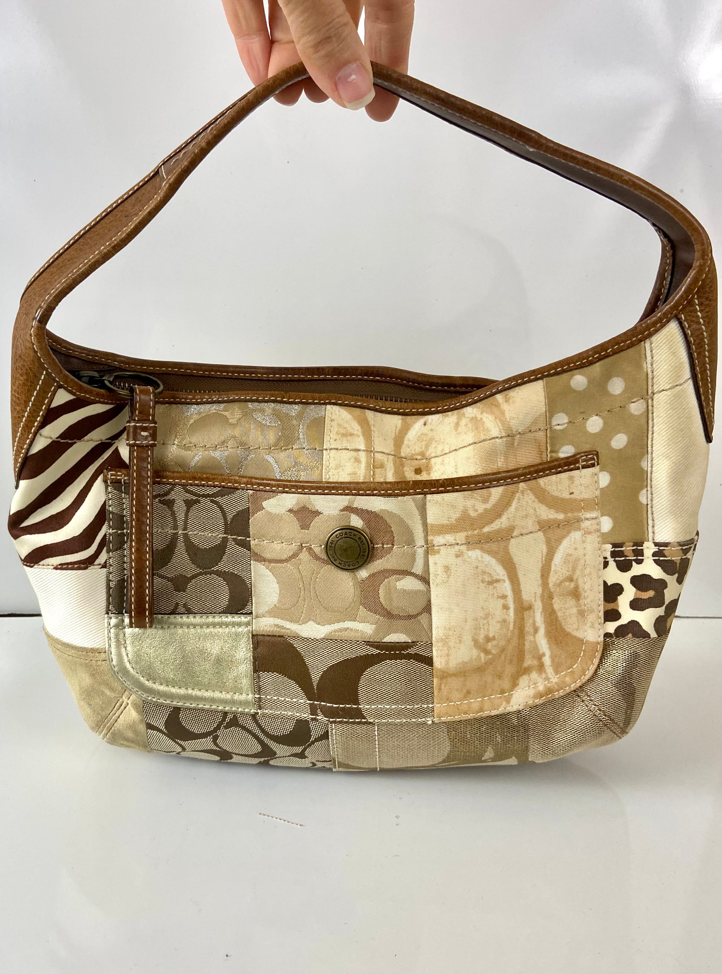 COACH Ergo Signature Patchwork Shoulder Tote Bag Purse COACH Ergo Signature Patchwork Shoulder Tote Bag Purse