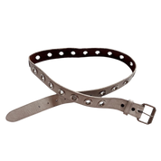 Distressed White Leather Grommet Belt (M/L)