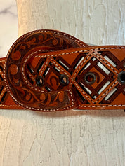 Leather hard  waist belt