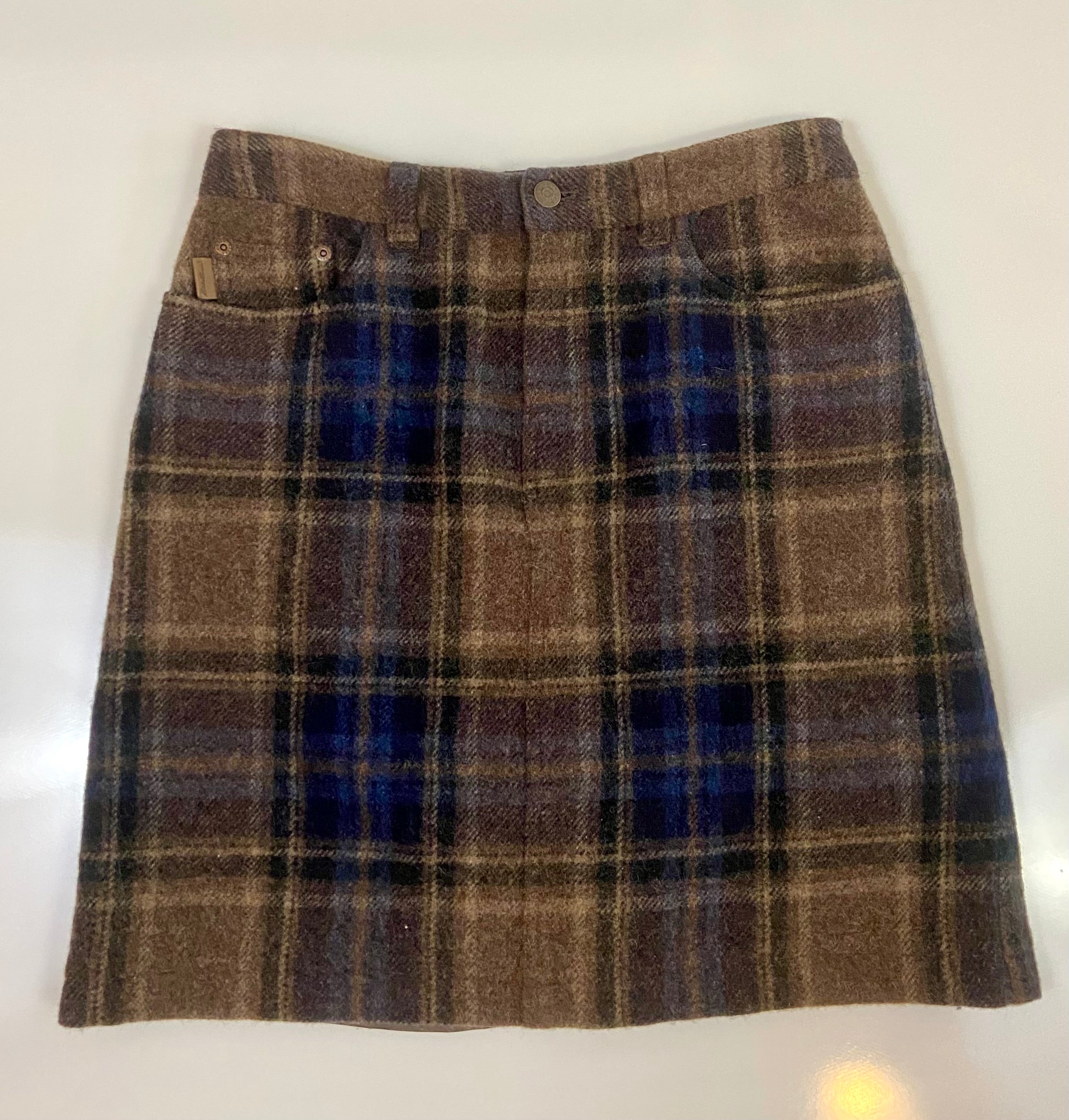 Eddie Bauer Plaid Wool Skirt