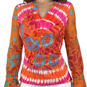 Caché Embellished Tie Dye Blouse (S/M)