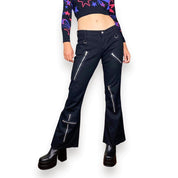 00s Grunge Zipper Flares (M)