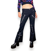 Y2K Mall Goth Zipper Jeans (Size 6-8)