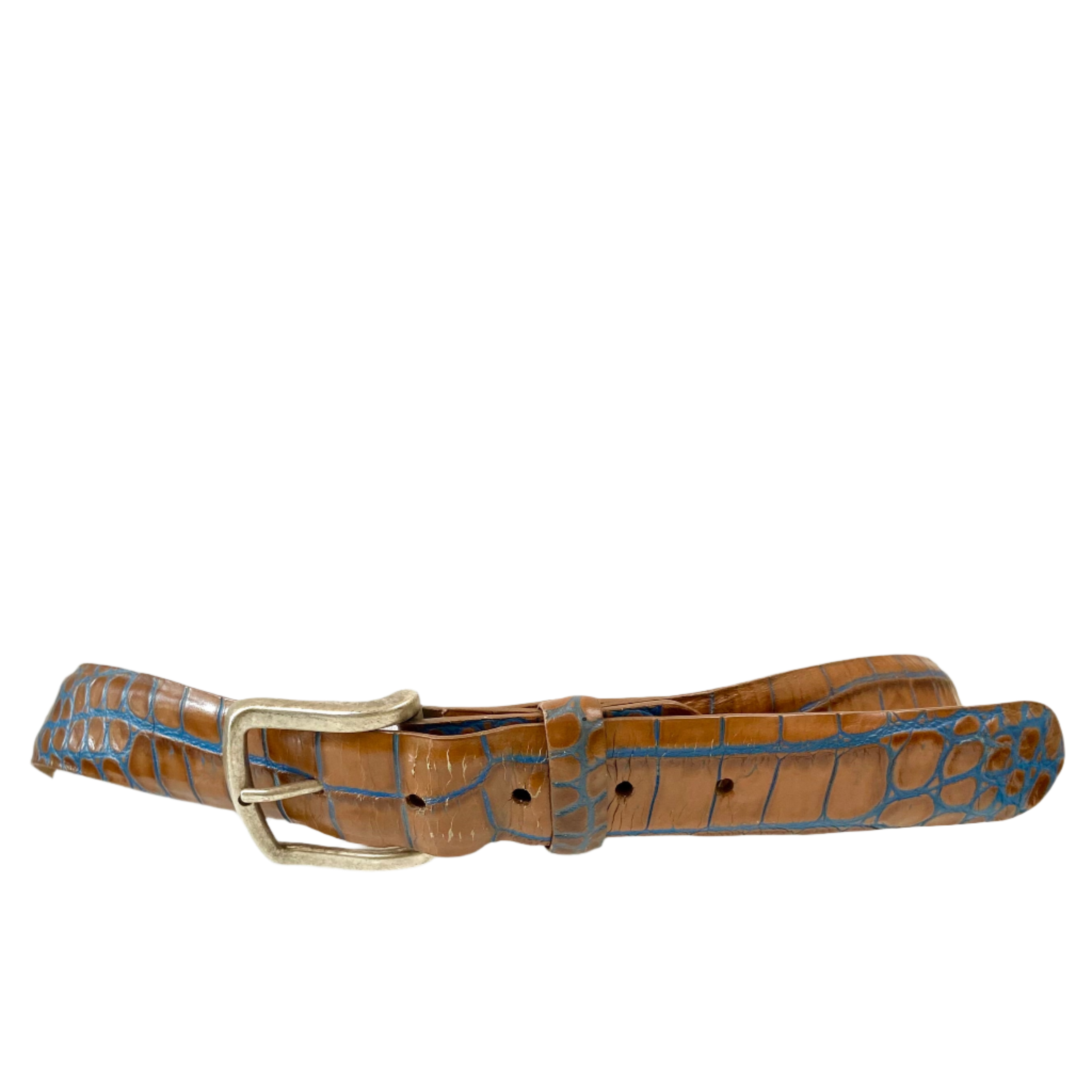 Two-Tone Croc Belt