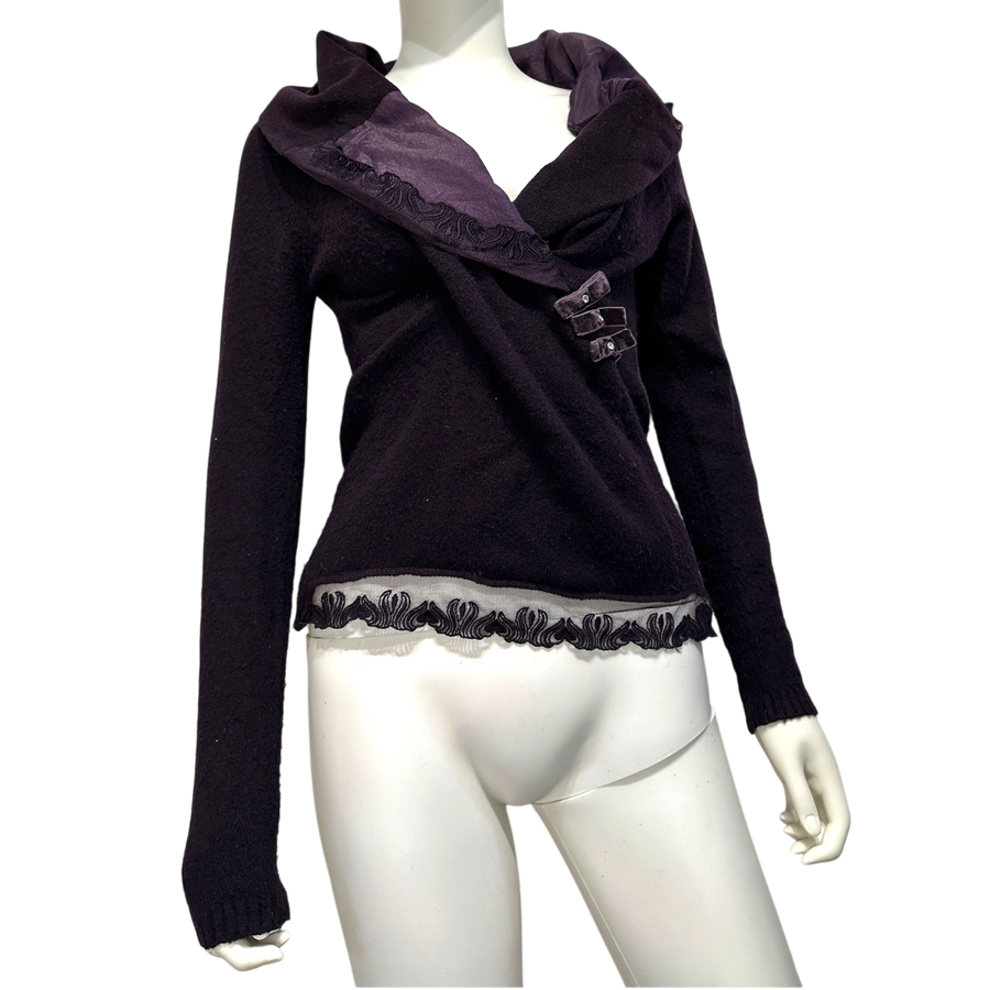 Vintage Italian Gothic Purple Knit Jumper (S)