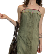 90s Lace Rose Mini Dress (S)