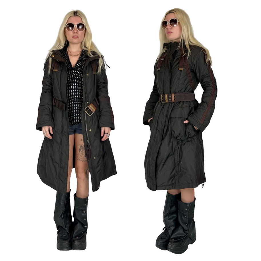 MARITHE FRANCOIS GIRBAUD ベルト付コート Marithé + François Girbaud Coat (L) – Holy Thrift
