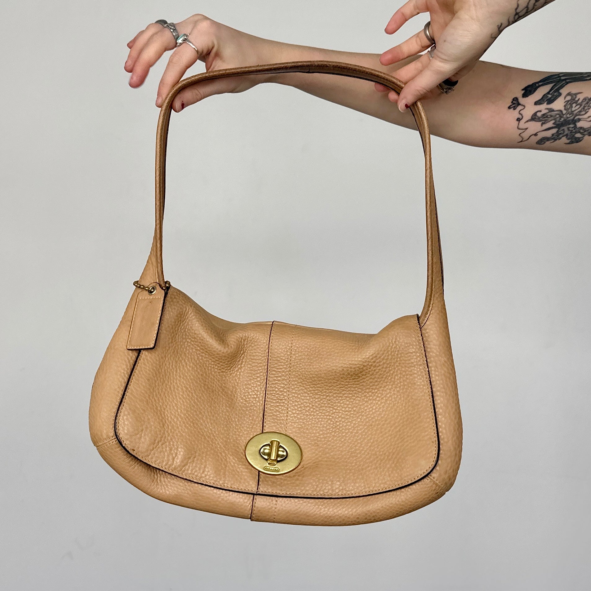 Coach Camel Pebbled Leather Purse