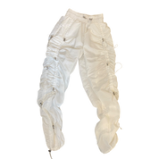 Vintage Ruched Drawstring Parachute Cargo Pants (XS)