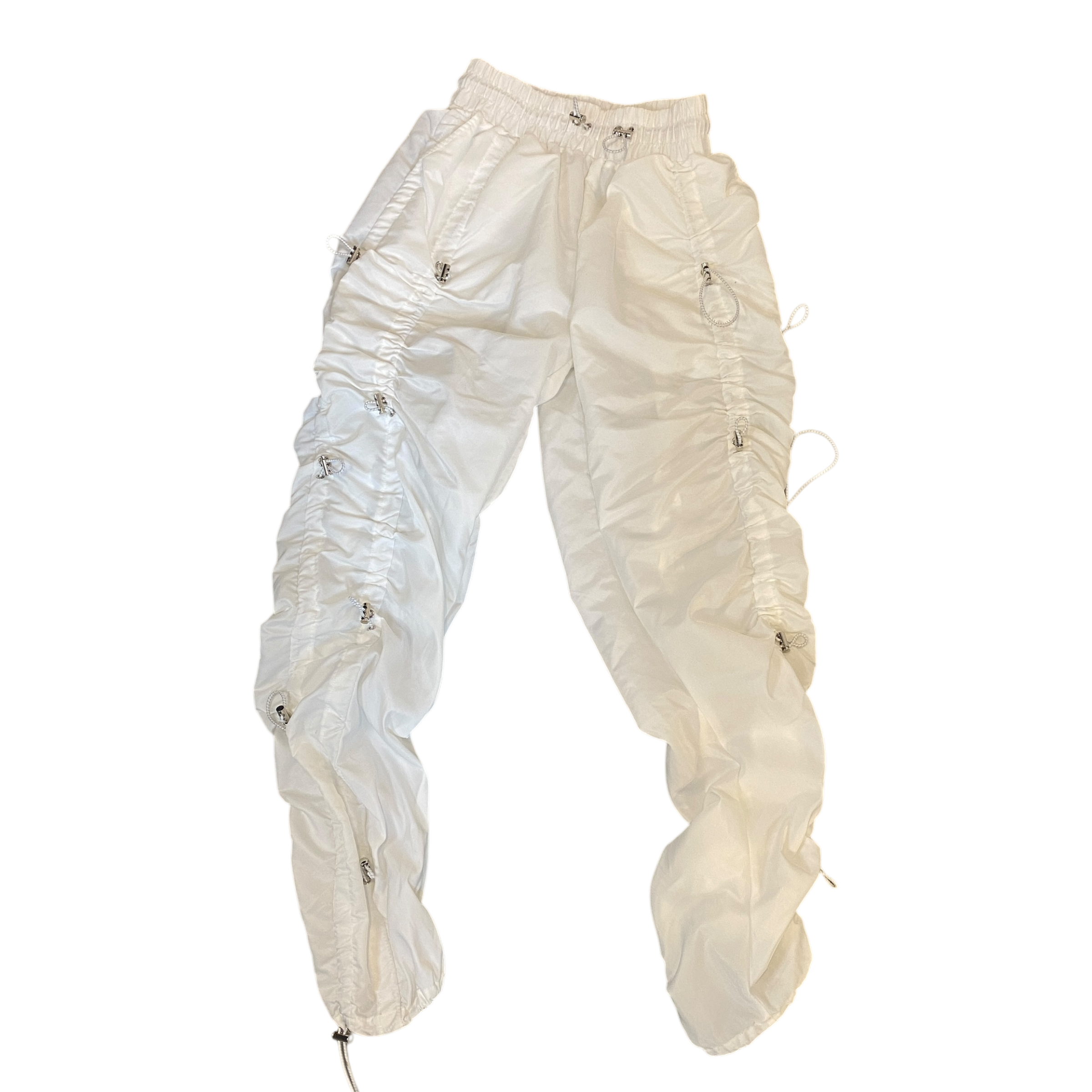 Vintage Ruched Drawstring Parachute Cargo Pants (XS)