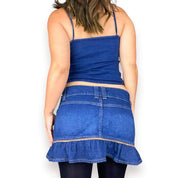 2000s Denim Ruffle Skirt (L)