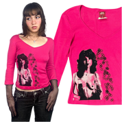 Miss Sixty Fishnet Detail Graphic Tee (M)