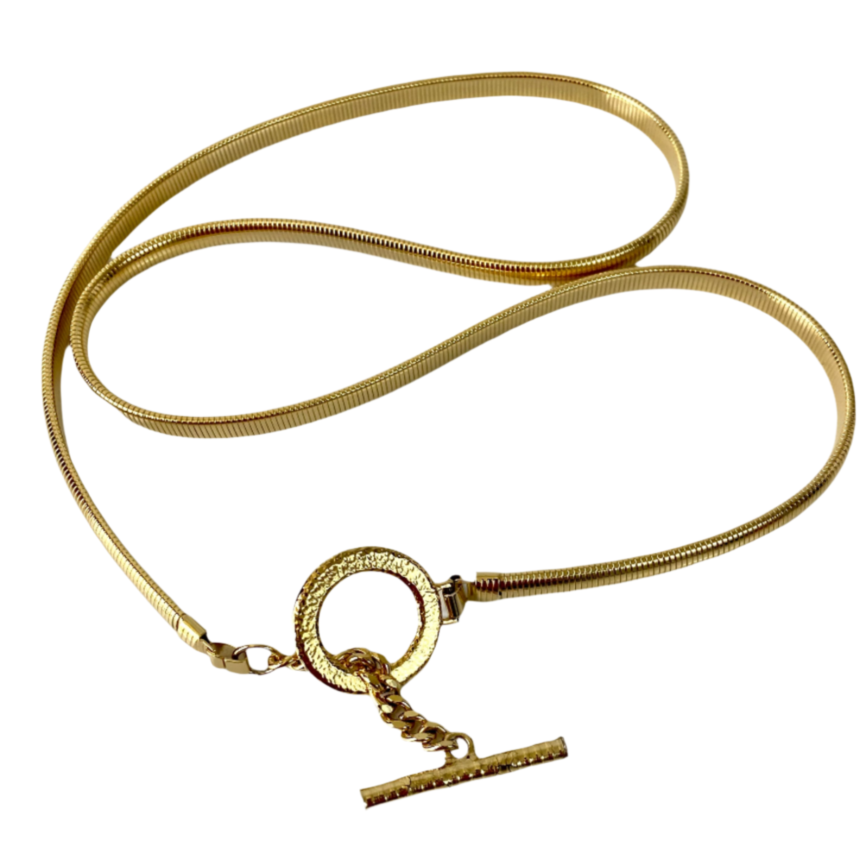 Trapped gold circle belt