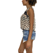 Late 2000s Sheer Polka Dot Crop Top (S/M)