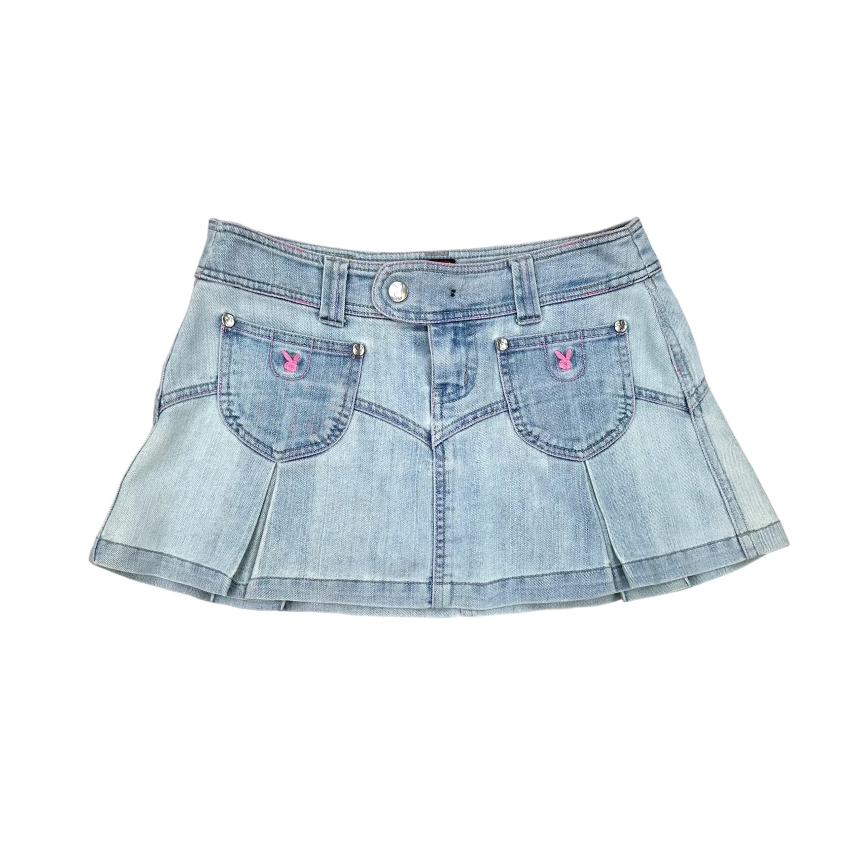 Playboy Y2K Denim Mini Skirt (XS) – Holy Thrift