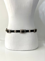 Brighton black leather belt
