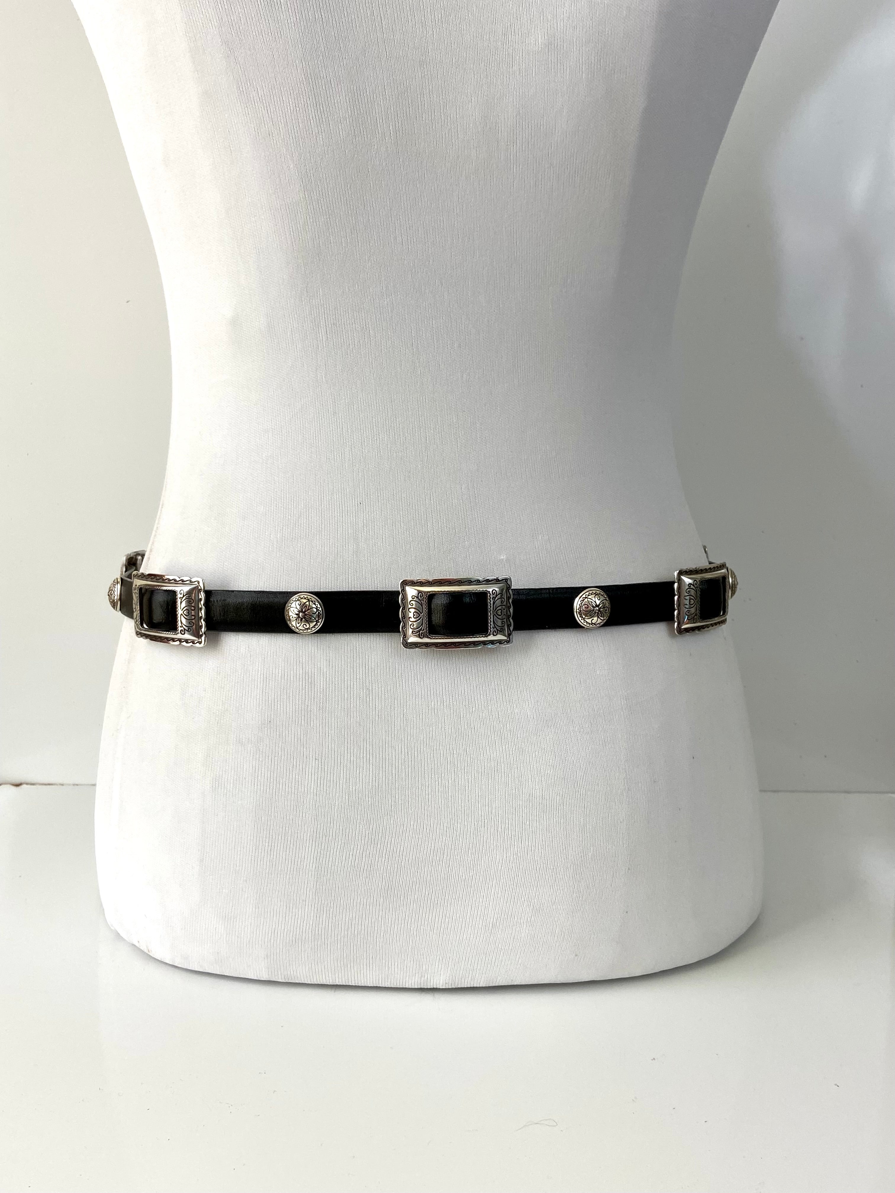 Brighton black leather belt