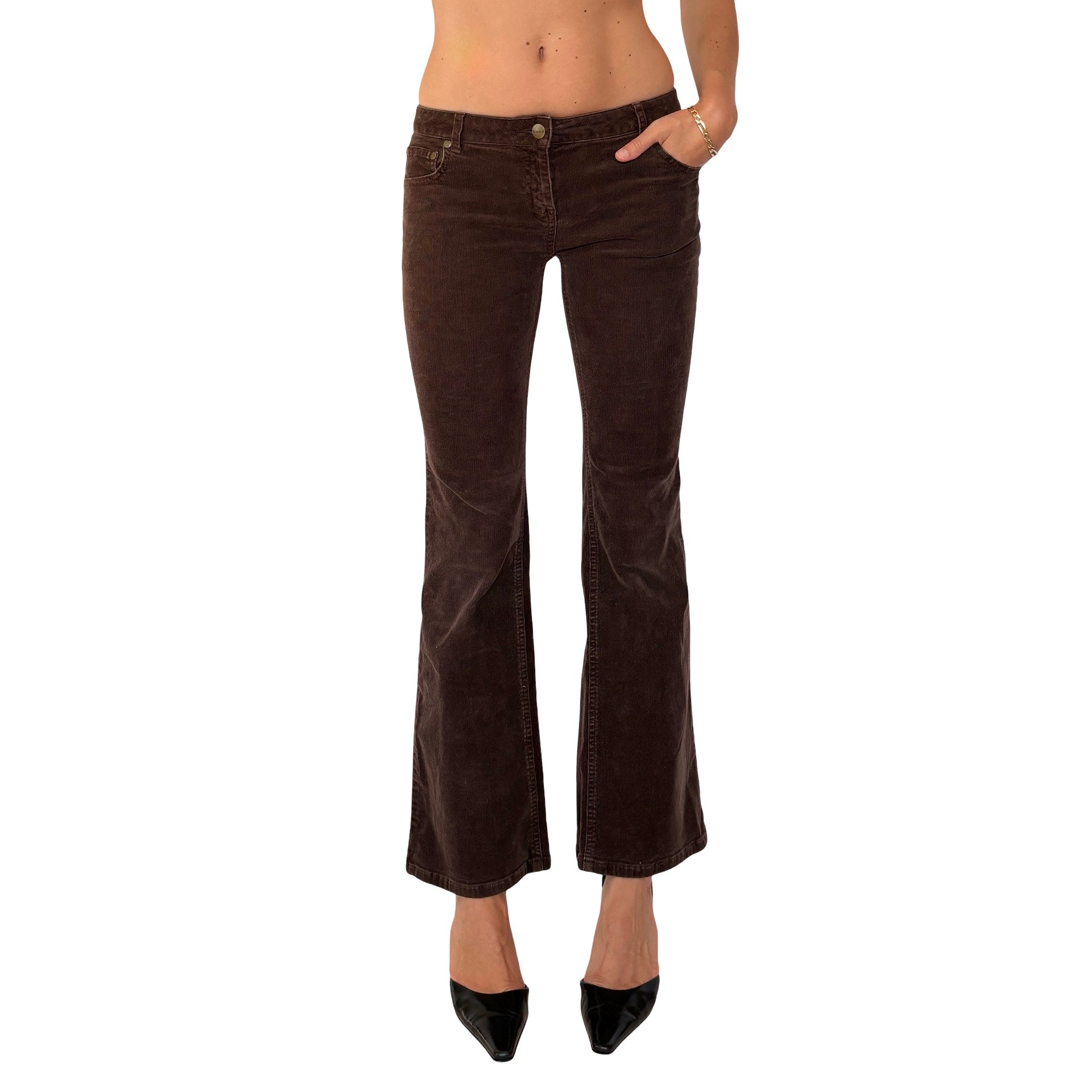 Y2K Low Rise Corduroy Flares (XXS/XS) – Holy Thrift