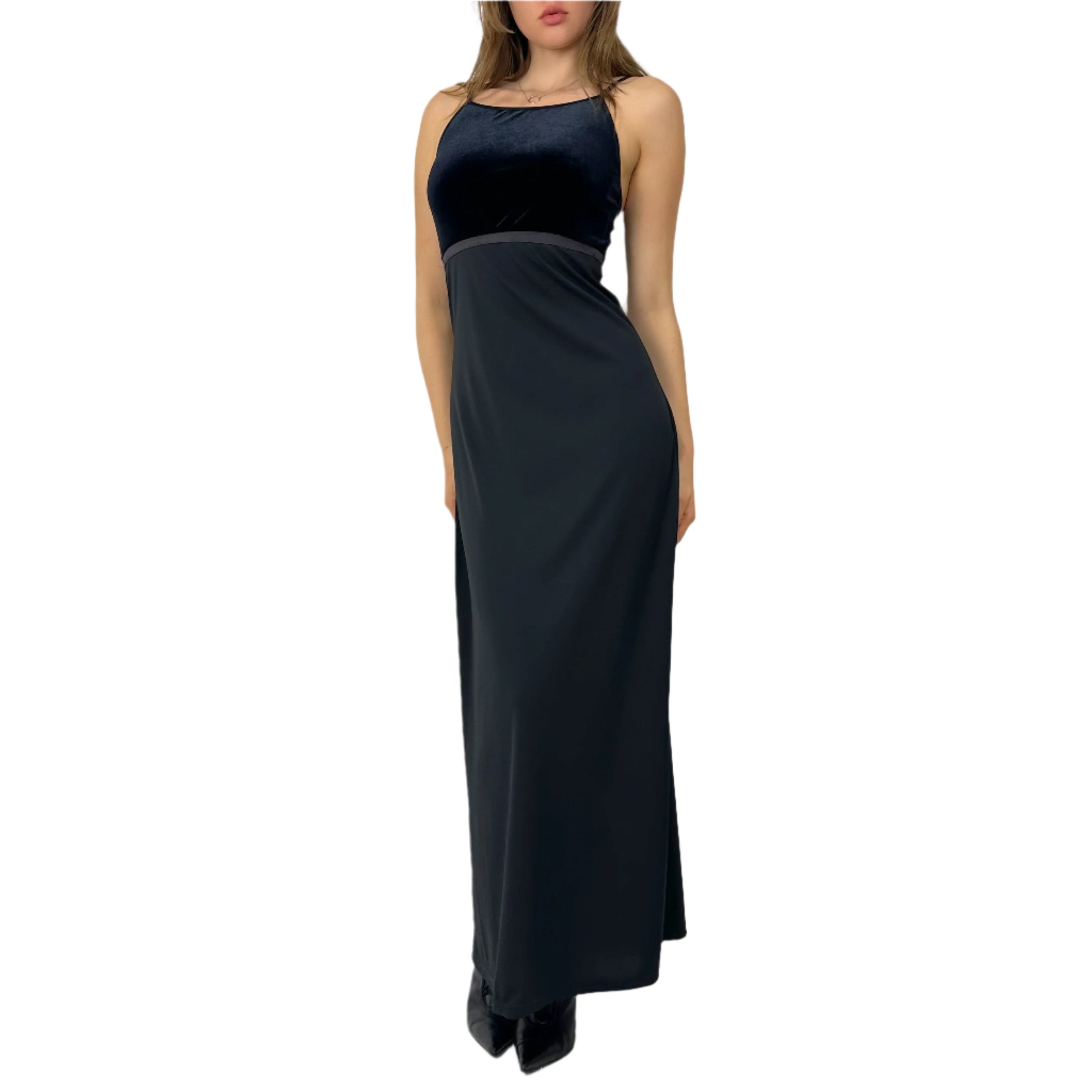 90s Black Velvet Maxi Dress (S/M) Holy Thrift 90s Black Velvet Maxi Dress (S/M) Holy Thrift