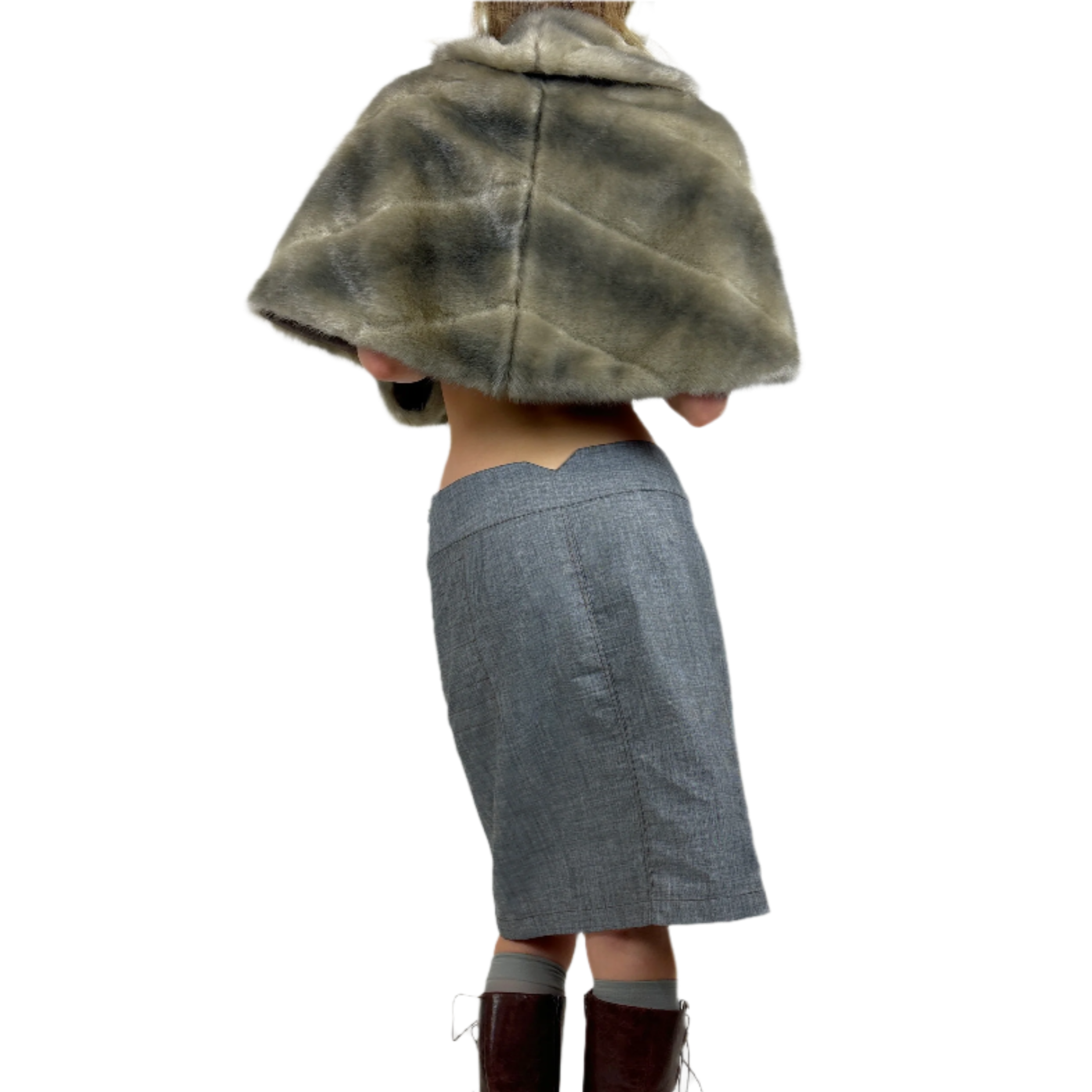 2000s Ash Abstract Midi Skirt (S)