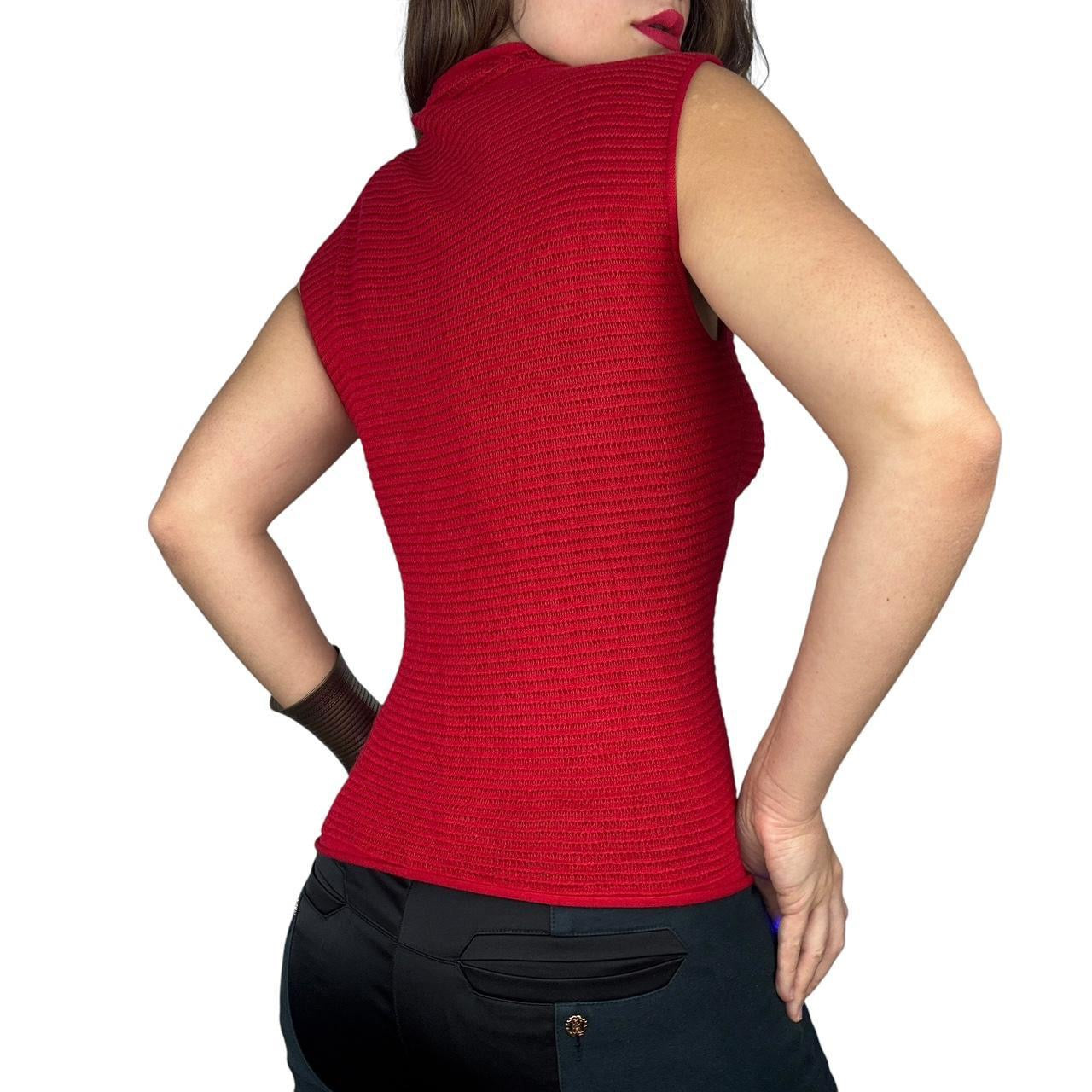 Armani Knit Mock Neck Top (S)