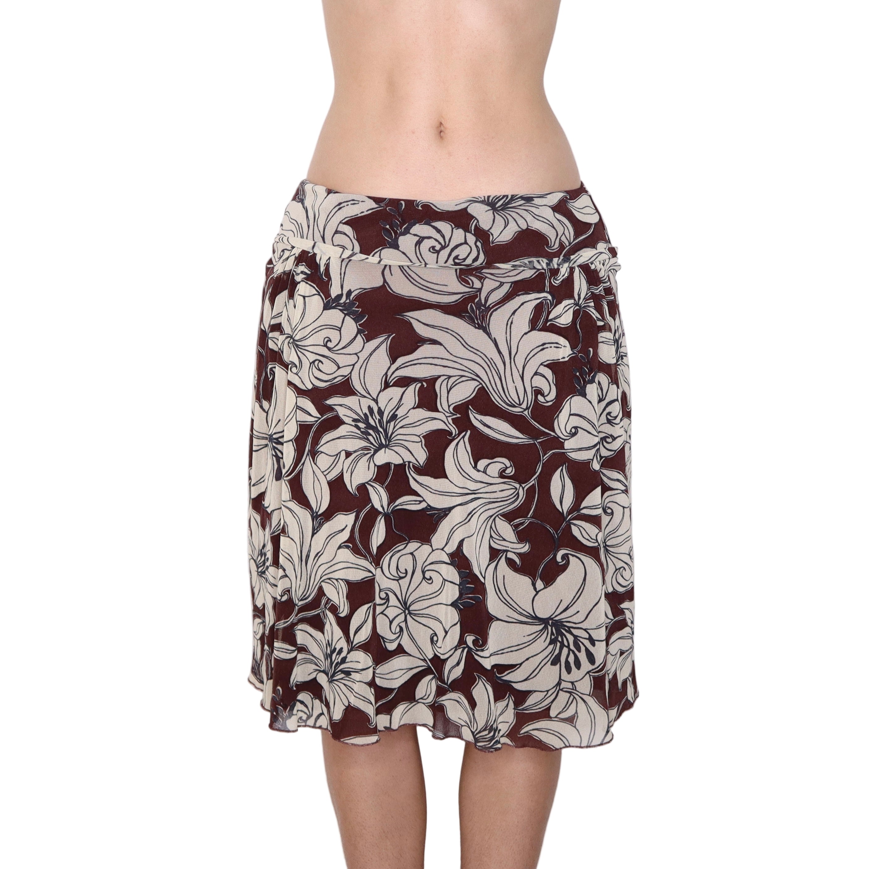 Y2K KOOKAI Brown Mesh Lilies Midi Skirt (M) – Holy Thrift