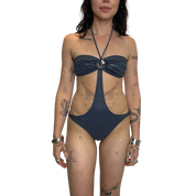 Deadstock Vintage Metallic Cut Out One Piece (XS/S)