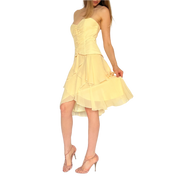 Vintage Butter Yellow Midi Dress (M)