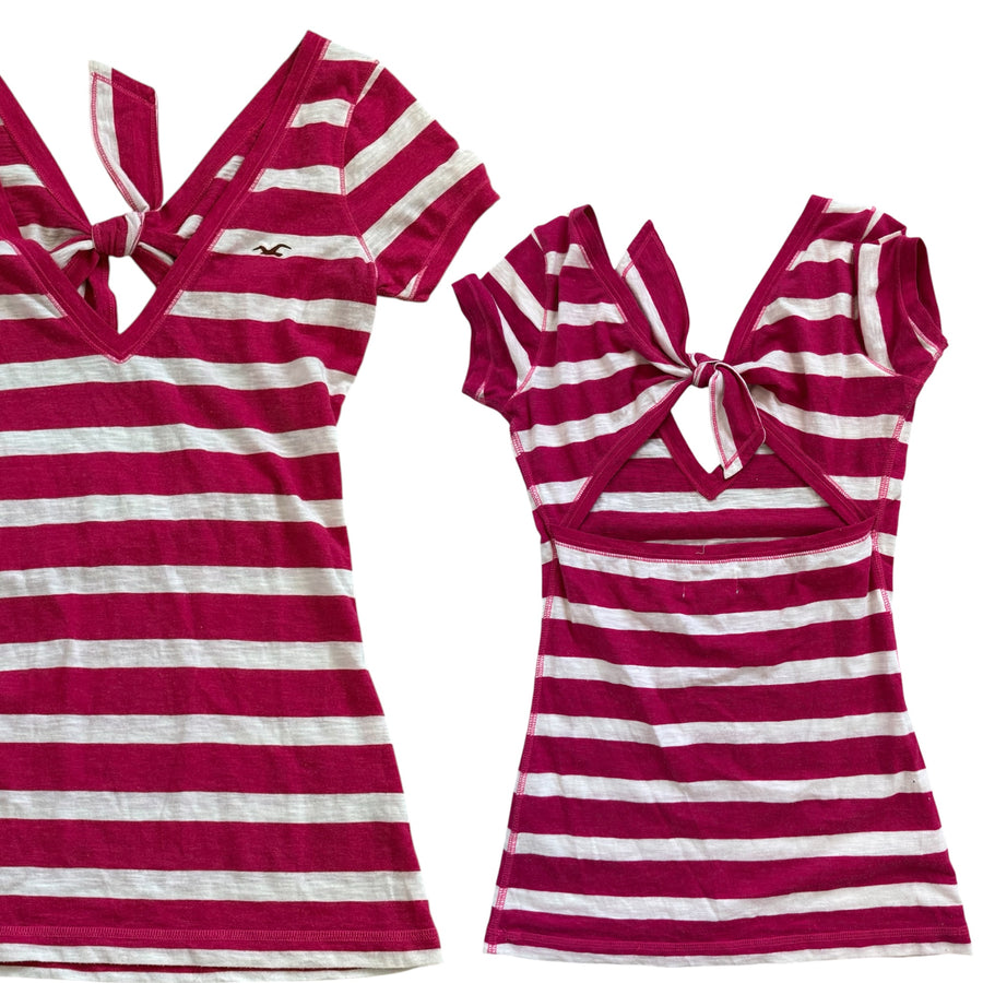 Vtg hollister striped open back top (S/M)