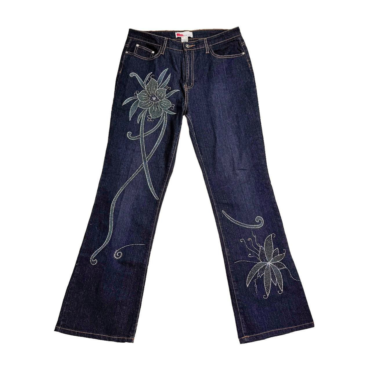 Y2K Lace Flowers Hollow Jeans