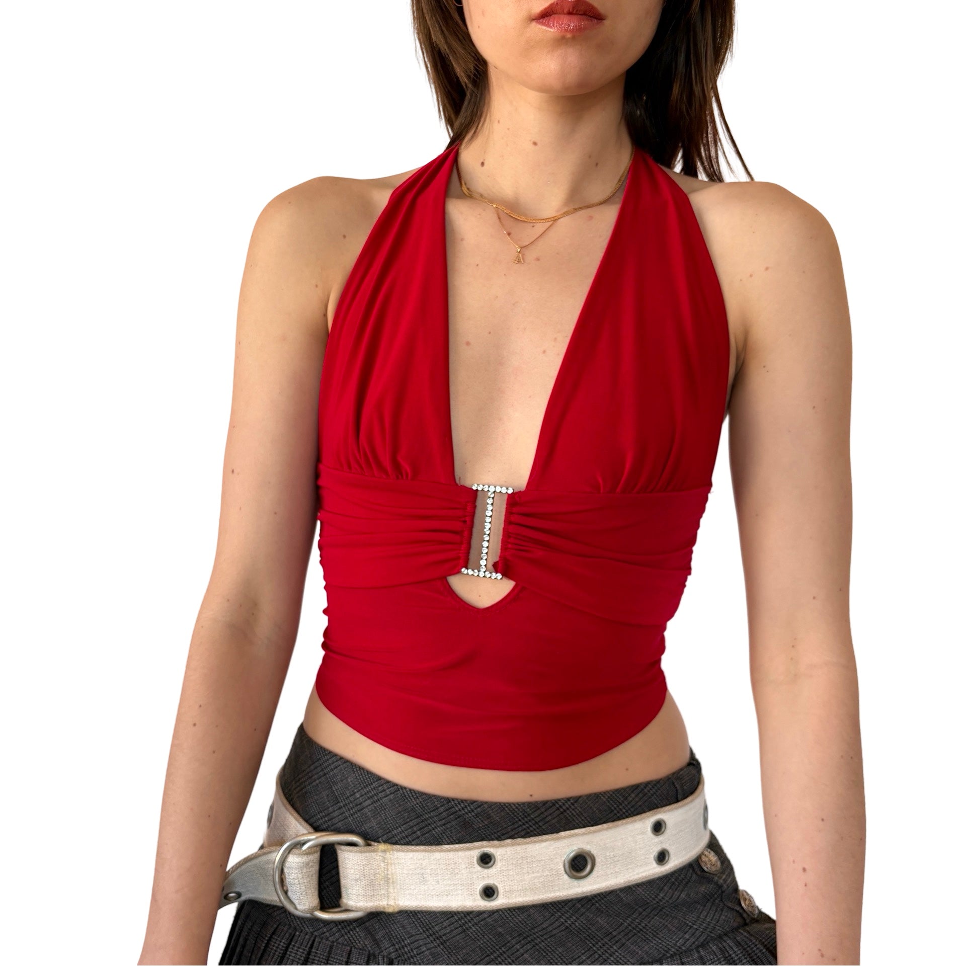 Y2K Cherry Halter (XS/S)