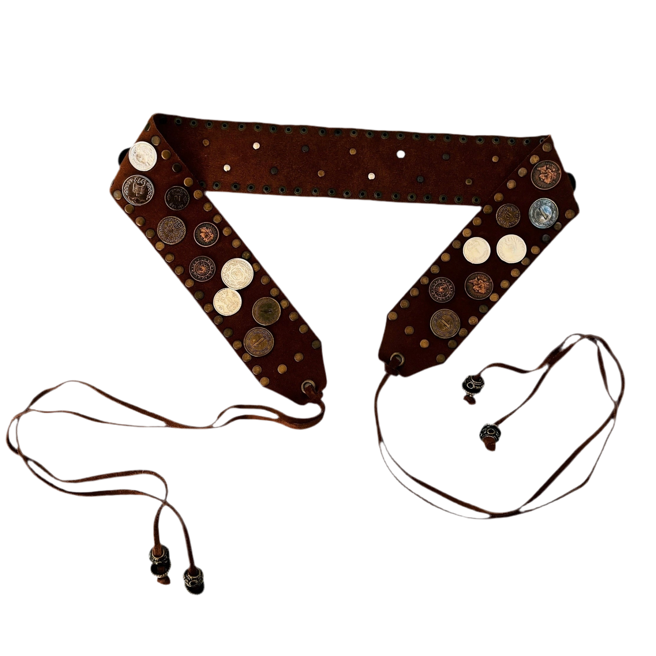 Genuine Suede Leather Coin Belt