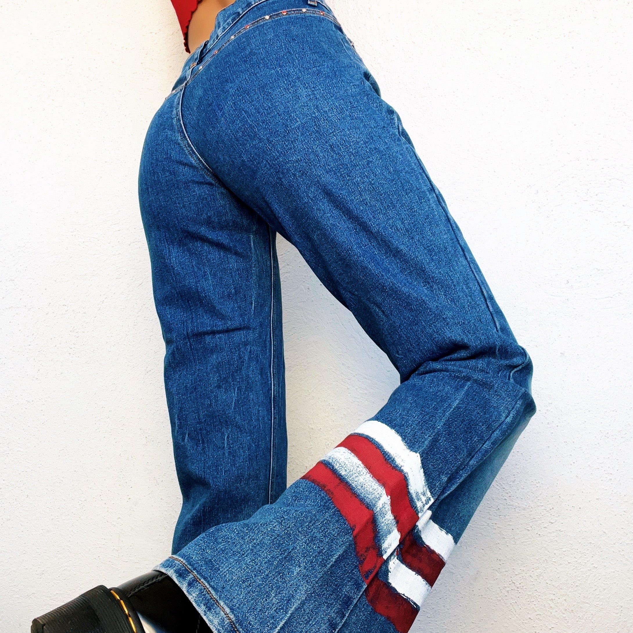 Early 2000s American Flag Jeans (S)