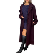 90s Burgundy Wool Trench Coat (XL)