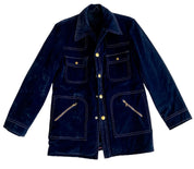 Vintage Blue Velvet Jacket (L)