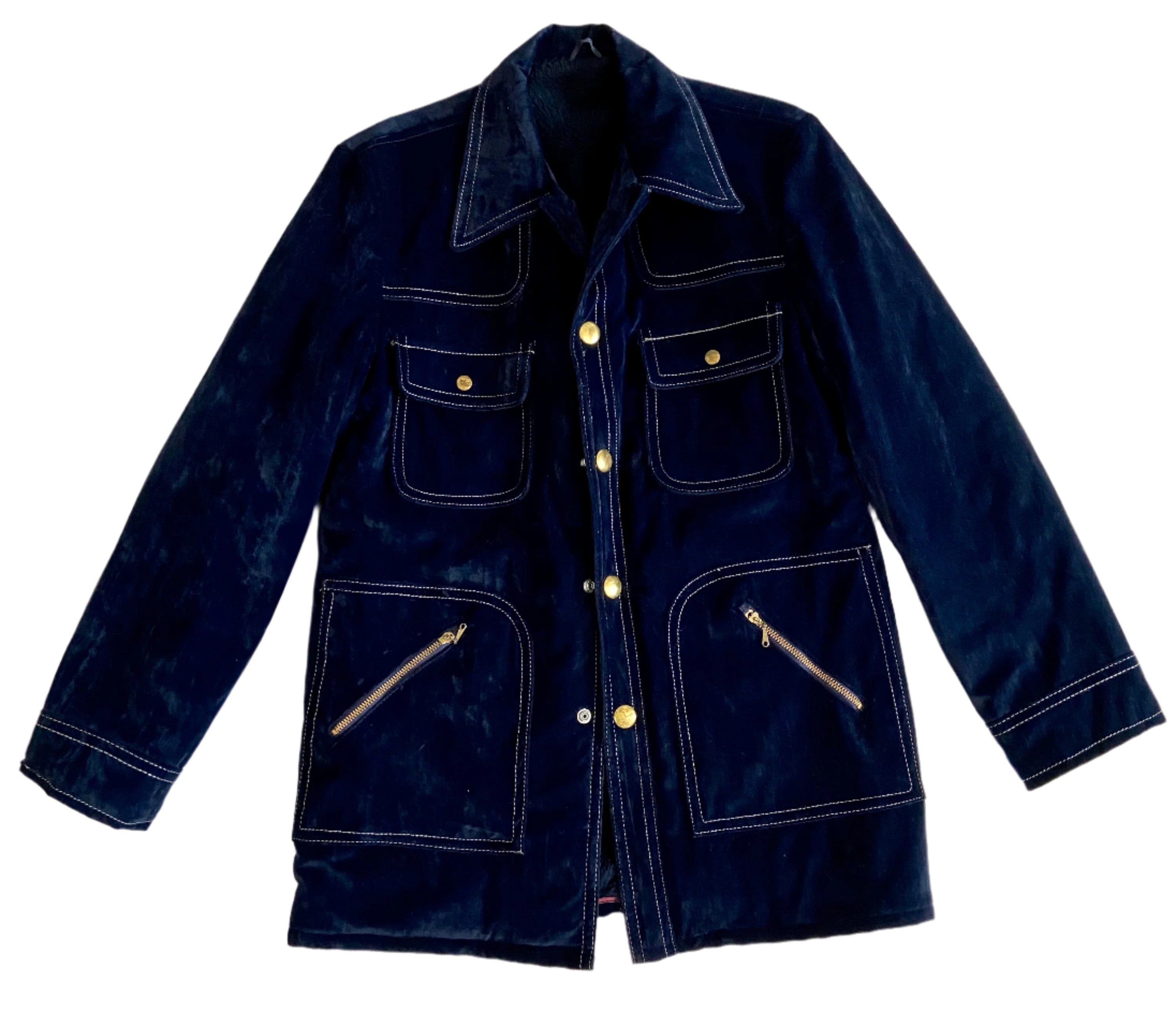 Vintage Blue Velvet Jacket (L)