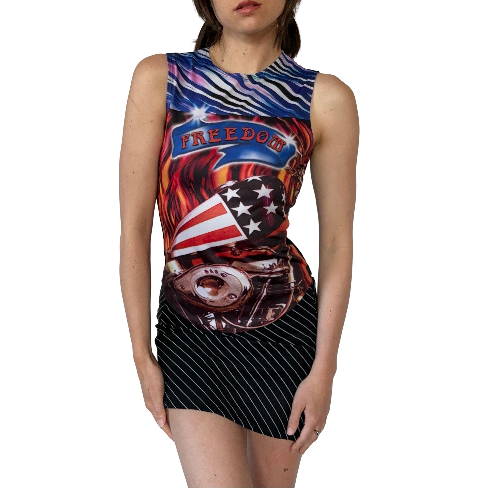 90s Americana Biker Tank (S)