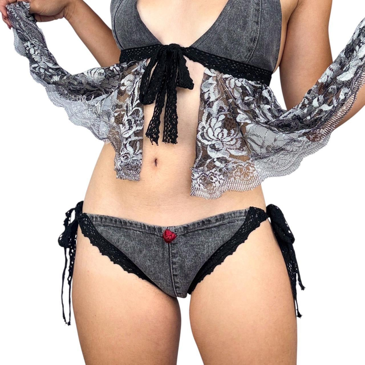 Denim Flutter Bikini Set (S/M)