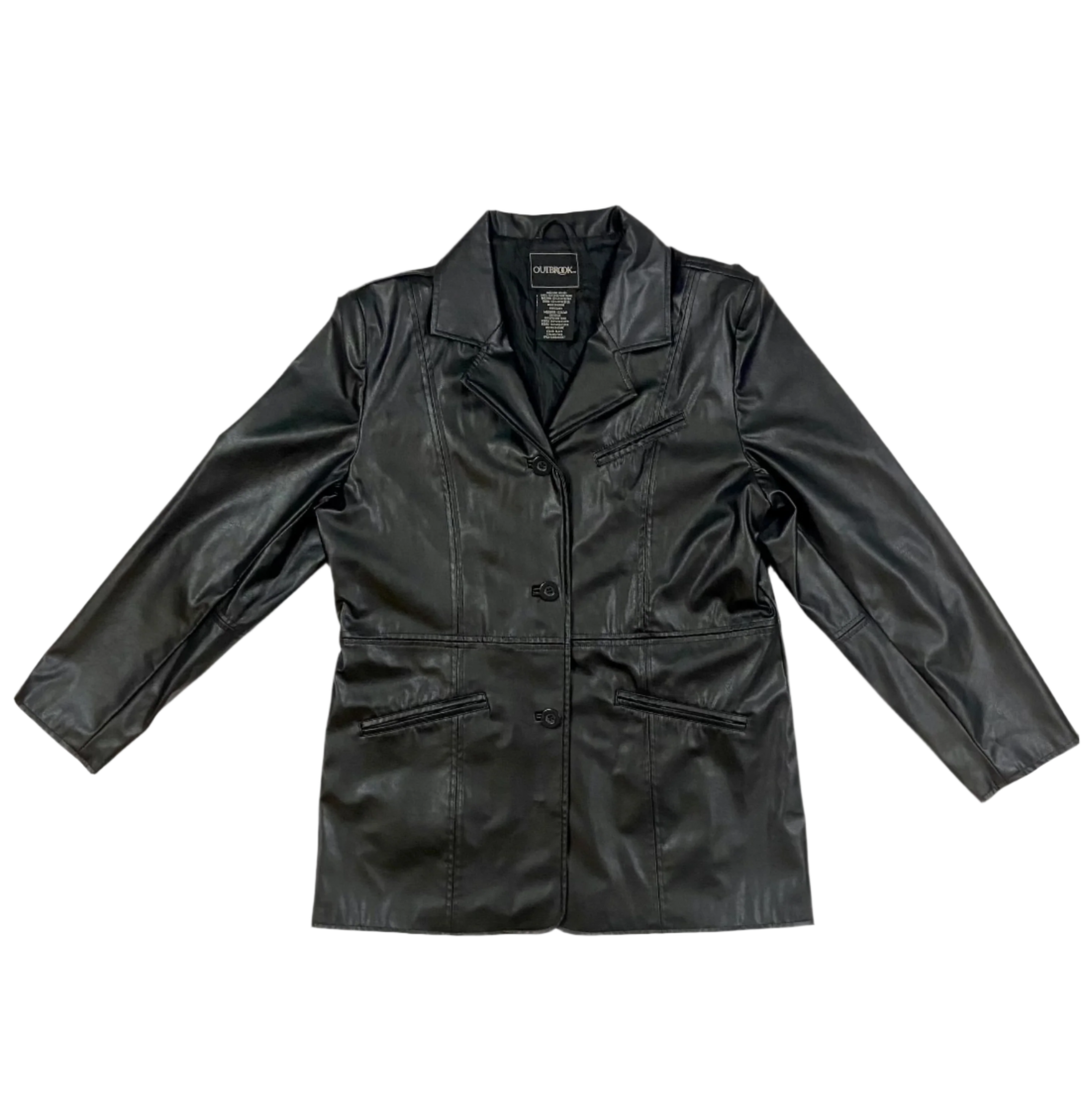 Black Leather Jacket (L) – Holy Thrift