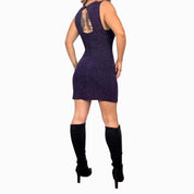 90s Eggplant Shimmer Mini Dress (M)