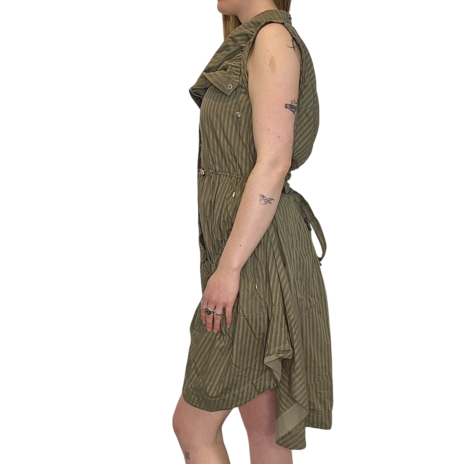 Vintage Karen Millen Draped Utility Midi Dress (M)