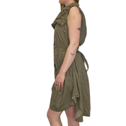 Vintage Karen Millen Draped Utility Midi Dress (M)