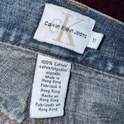 90s Calvin Klein Denim Zipper Skirt (M)