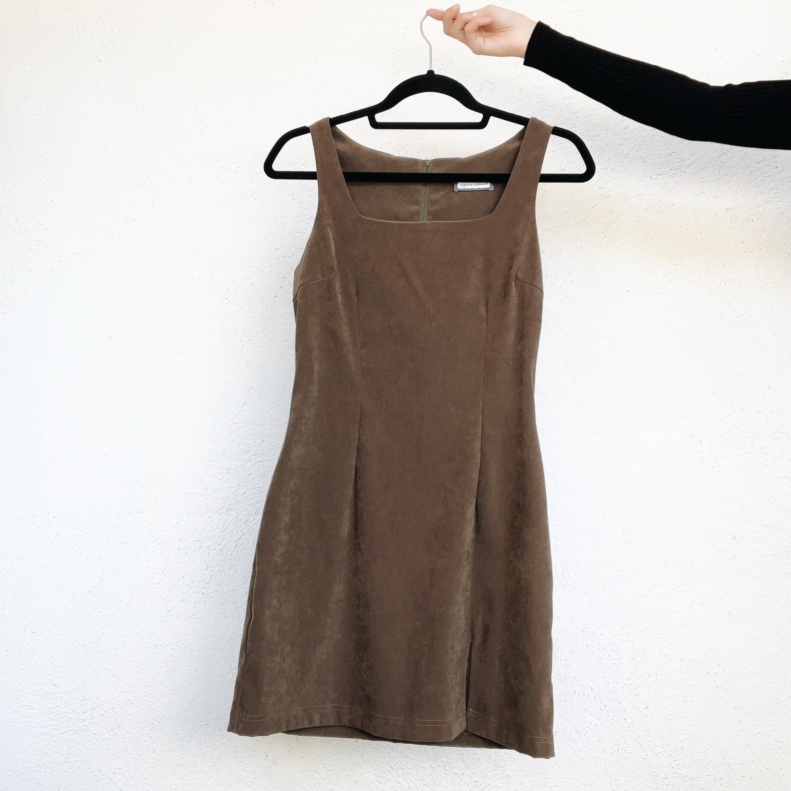 90s Faux Suede Mini Dress (M)
