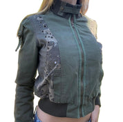 Miss Me Cropped Bomber Jacket (S)