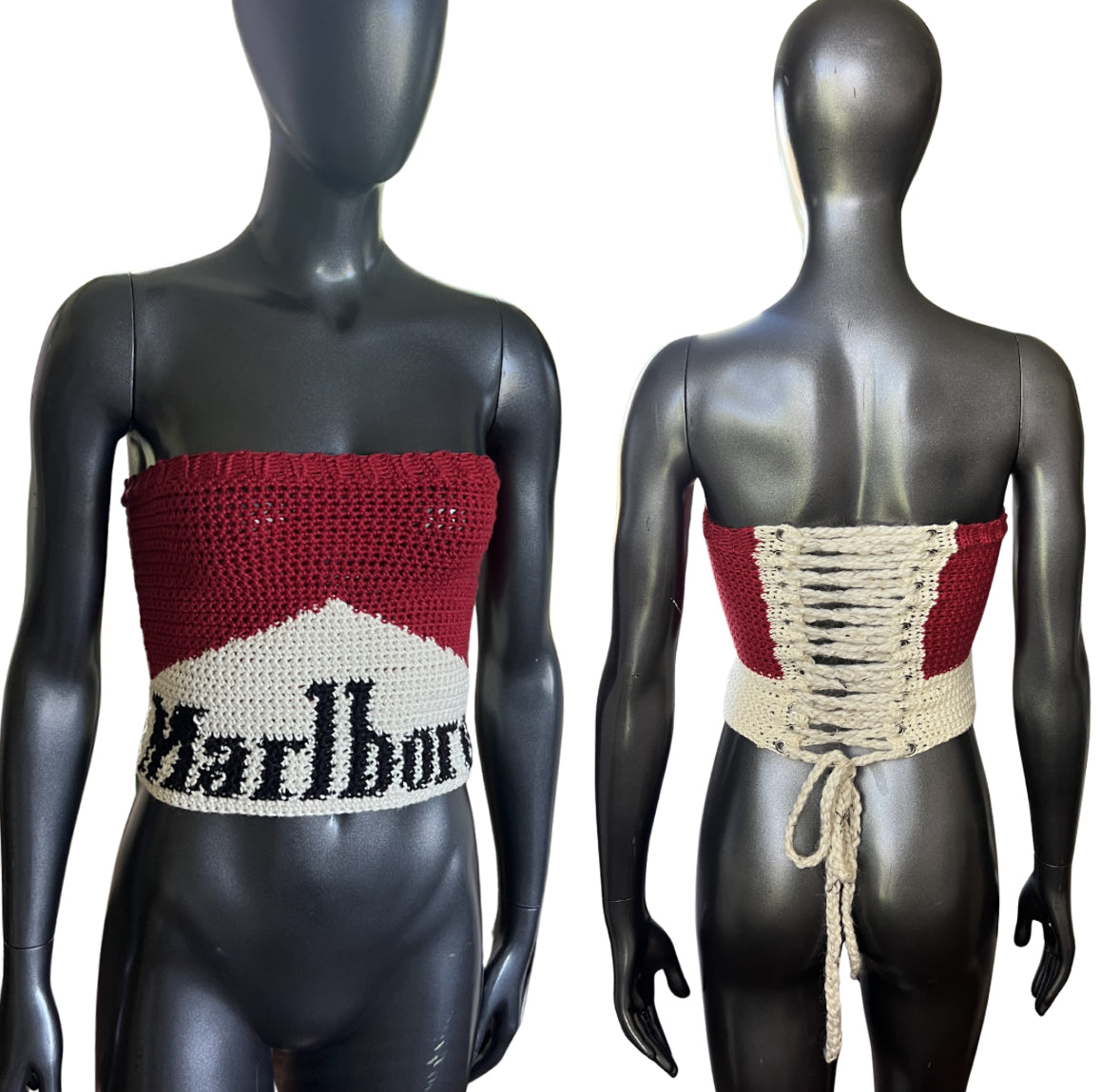Crochet Marlboro Corset Top (S/M) – Holy Thrift