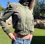 Miss Me Cropped Bomber Jacket (S)